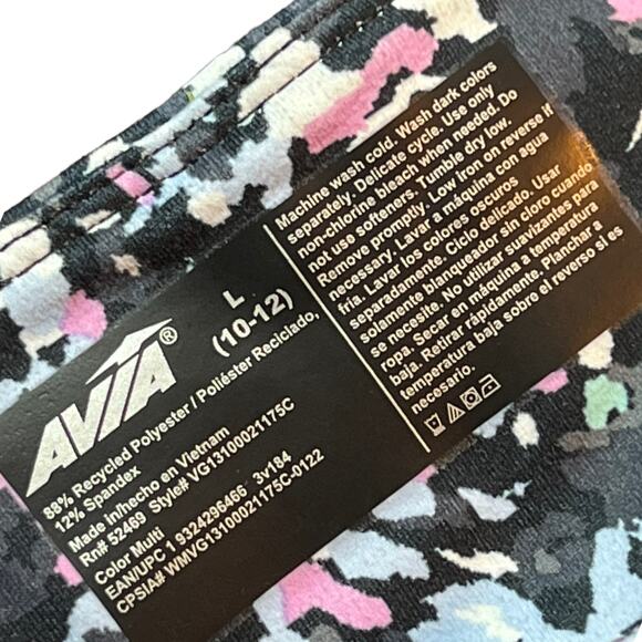 Avia Pink Blue Abstract High Waist Athletic Leggings Recycled Fabric L 10-12 - Picture 12 of 16